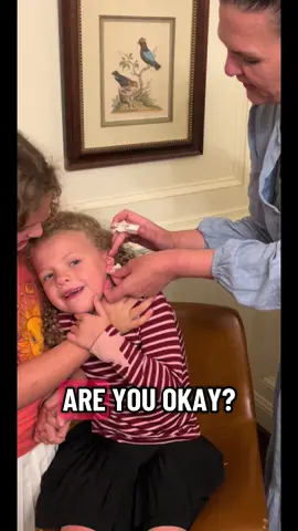 Out of no where,  she asked for her ears to be pierced last week.  I bought a kit and decided to hold it until she mentioned it again.  3 days later,   Here we are. #piercing #rightofpassage #thingsgirlsdo