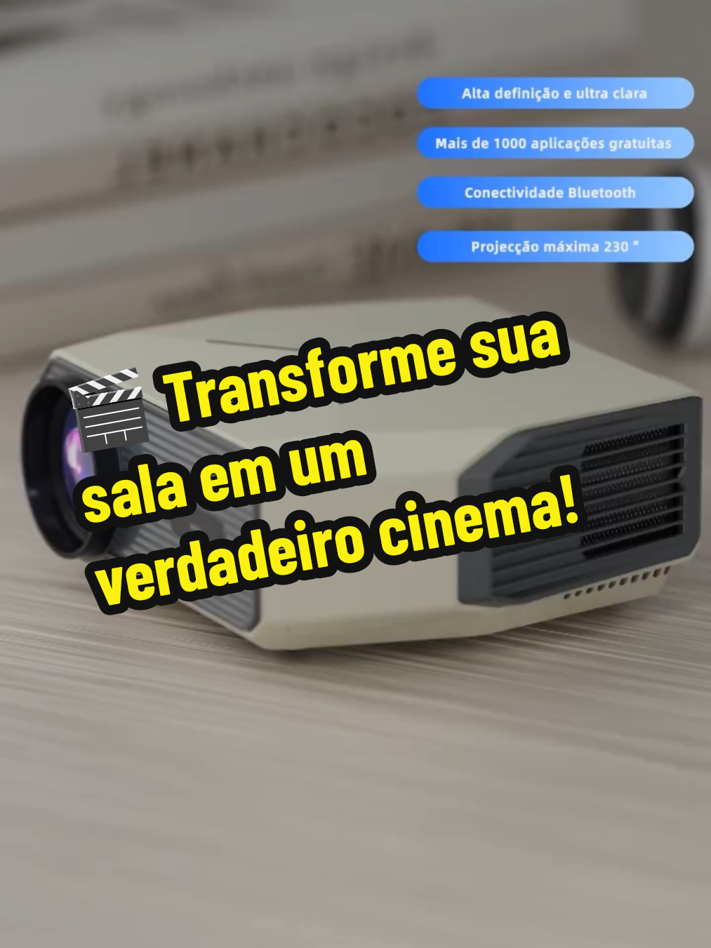 🎬 Transforme sua sala em um verdadeiro cinema! Conheça o *Projetor Inteligente Bettdow 15000LM 1080P 4K com Wi-Fi*, suporte para *Netflix, YouTube* e *correção automática Keystone*.   ✔ Imagem nítida em Full HD com suporte 4K   ✔ Espelhamento via Wi-Fi para máxima praticidade   ✔ Ideal para filmes, games, apresentações e muito mais Tudo isso por apenas *R$849,00*!   Compre agora na Shopee: https://s.shopee.com.br/6KuXgLJYaB #CinemaEmCasa #Projetor4K #TecnologiaSmart #ShopeeOfertas #HomeTheater