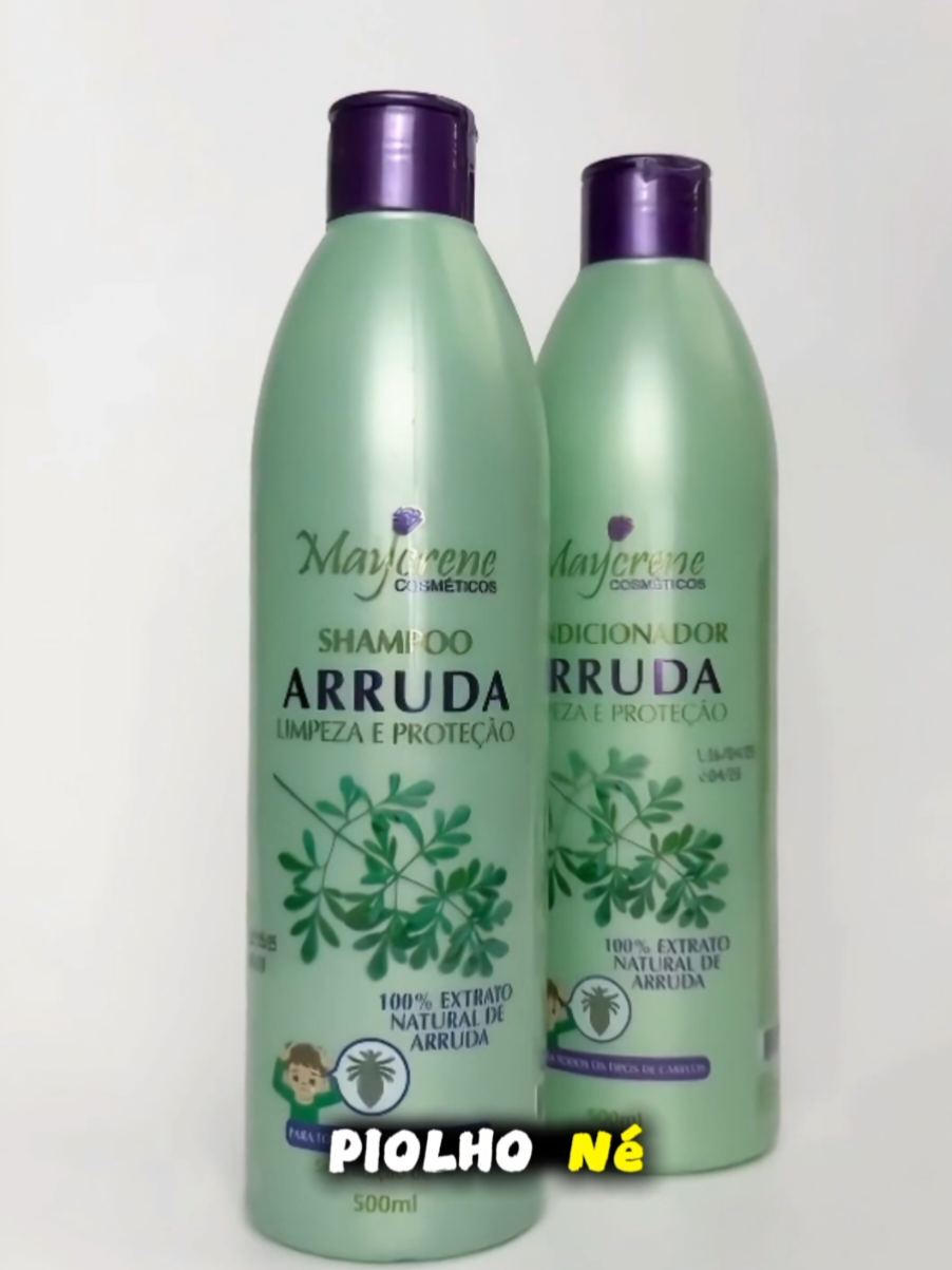 #CabeloSemPiolho #ShampooArruda #CondicionadorArruda #CabelosLimpos #AdeusPiolhos 