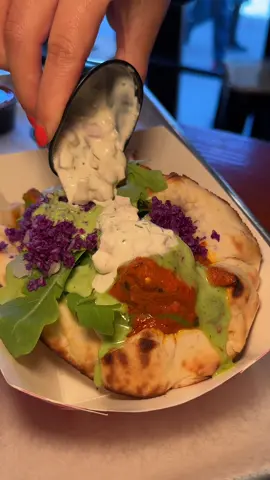 Street-style NAAN TACO is the perfect fusion bite! 🌮🥘🔥 #TACOMAHAL #NYC 📍West Village 📍Hells Kitchen