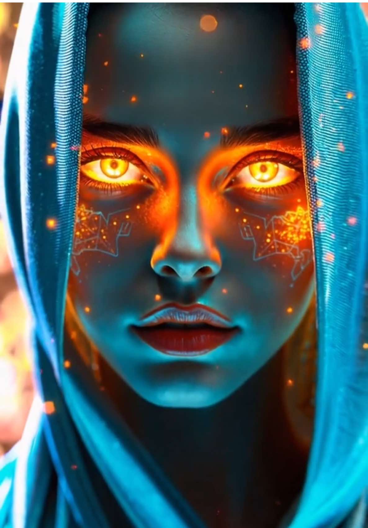 ✨ In her eyes, the cosmos burns, and the silence around shatters under the weight of her power. 🚀🔥 #futuristic  #cyber  #aiartcommunity  #posthuman  #ai 