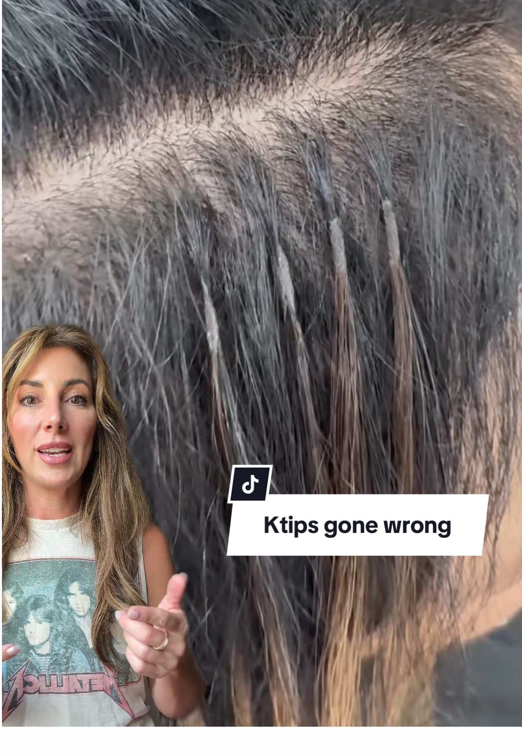 Repeat after me, extensions should never be painful!  🚩 if you’re questioning your results please see another expert for a second opinion. I know it’s difficult when you love your stylist, but this is your hair- it’s a big deal and not the place to be charitable. @THAIRAPY PDX #pdxhairextensions #pdxhair #hairtok #hairextensions #ktips 