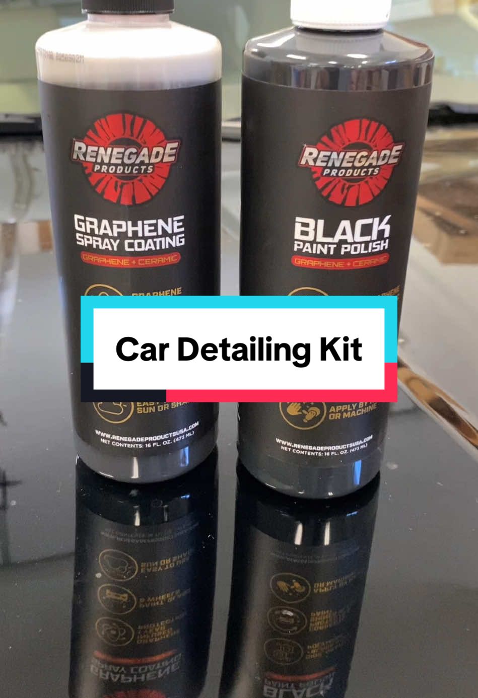 Renegade Graphene and Ceramic Car detailing set for cars and trucks #carpolish #detailingcars #tiktokshopcreatorpicks #renegadeproductsusa 