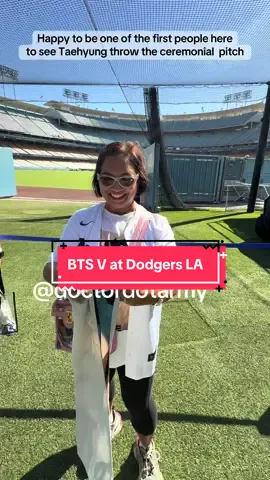 First group  to be on field for BTS V at Dodgers LA #taheyung #v #dodgers #bts #brsarmy @BTS @Los Angeles Dodgers 