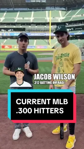 Jacob Wilson is one of 11 players hitting .300 this year. Can he make the rest of the Top 10? #fyp #baseball #MLB #majorleaguebaseball #baseballtrivia                     