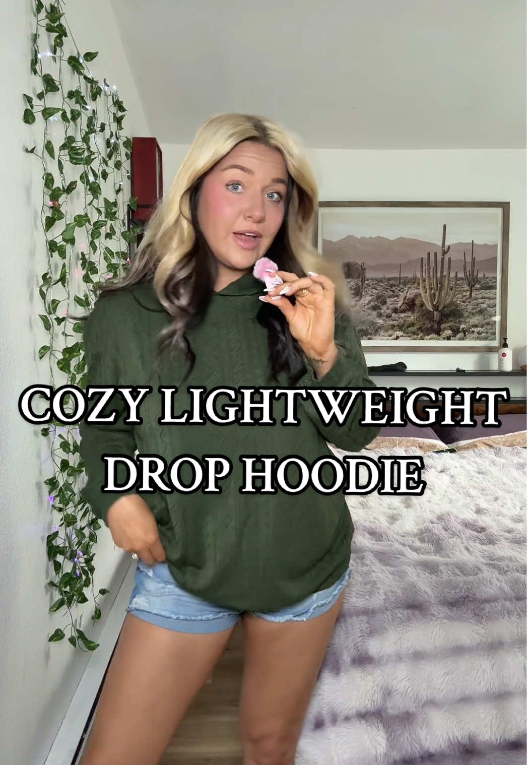 Just YES to this cozy army green drop hoodie. I can’t wait to start rocking this on slightly cooler evenings!!! 🫶😍 #drophoodie #hoodie #cutesweater 