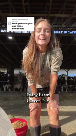 Replying to @sheilawillmott cow pants on career day!! Dairy farm version, I need suggestions please!