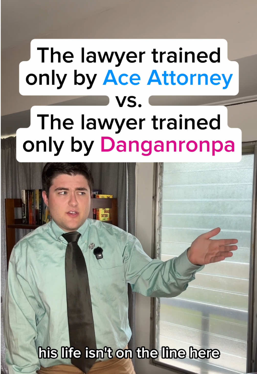 The lawyer trained only by Ace Attorney vs. the lawyer trained only by Danganronpa! #danganronpa #aceattorney #visualnovel #comedy #fyp 