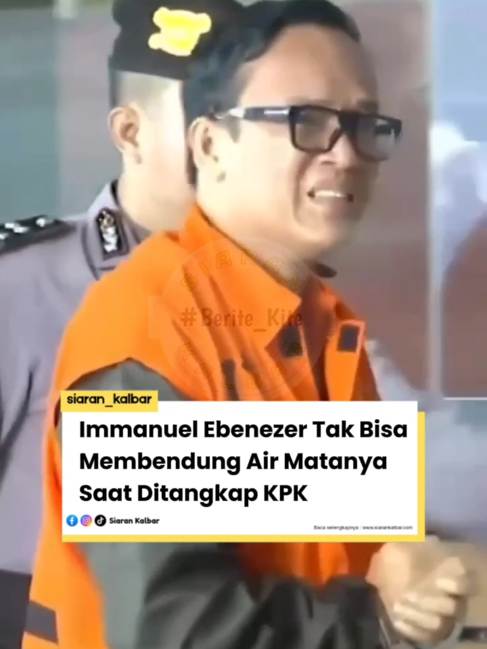 Netizen yang budiman silahkan komentarnya 😁 Wakil Menteri Ketenagakerjaan (Wamenaker) Immanuel Ebenezer Gerungan terjaring Operasi Tangan Tangan (OTT) Komisi Pemberantasan Korupsi (KPK), Rabu 20 Agustus 2025 malam. KPK OTT Immanuel adalah karena dugaan pemerasan terhadap perusahaan dalam pengurusan sertifikat Keselamatan dan Kesehatan Kerja (K3). Immanuel Ebenezer tak bisa membendung air matanya saat digiring menggunakan rompi khas tahanan KPK. Sebelumnya, jelang pelantikan menteri pada 15 Oktober 2024, Immanuel Ebenezer sempat menyampaikan pada wartawan mengenai komitmennya dalam memberantas korupsi.  Hal itu dikatakannya sembari mengaku bahwa dirinya adalah bagian dari 