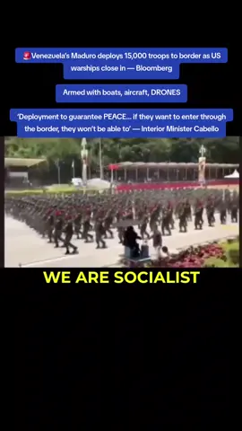 ⚡️ Venezuela’s Maduro deploys 15,000 troops to border as US warships close in — Bloomberg Armed with boats, aircraft, DRONES ‘Deployment to guarantee PEACE… if they want to enter through the border, they won’t be able to’ — Interior Minister Cabello #netbrief #maduro #us #venezuela #fyp 