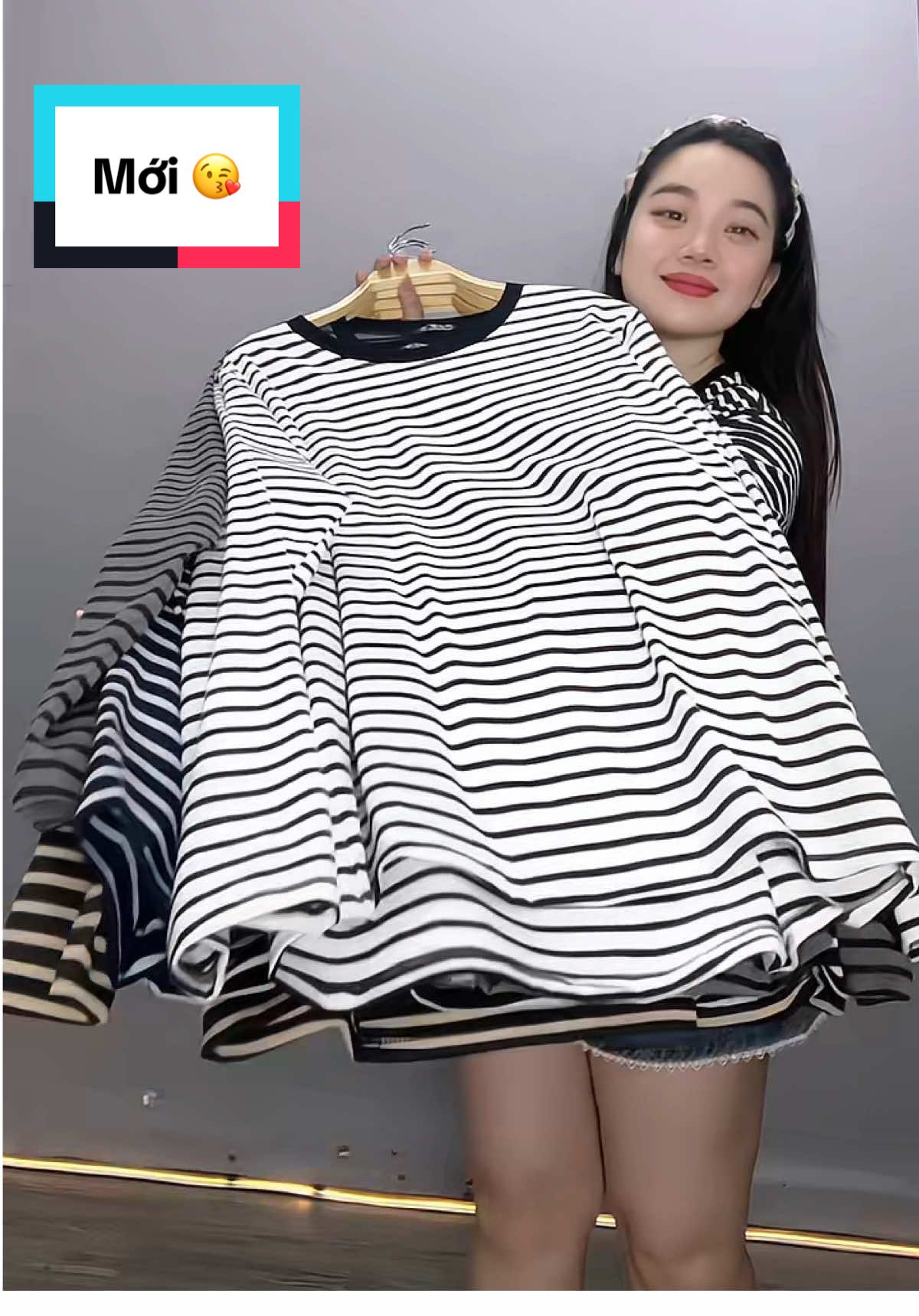 Áo thun tay dài bigsize co giãn mềm, áo thun kẻ sọc bigsize , áo thun tay dài #ươc_duoc_len_xu_huong #conhobigsize #sơmi #chubbygirl #thoitrangbigsize 