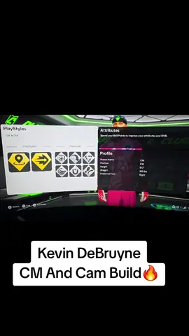 Kevin DeBruyne CM And Cam Build 🔥 #eafc #proclubs #fc25 #fifaproclubs #kevindebruyne 