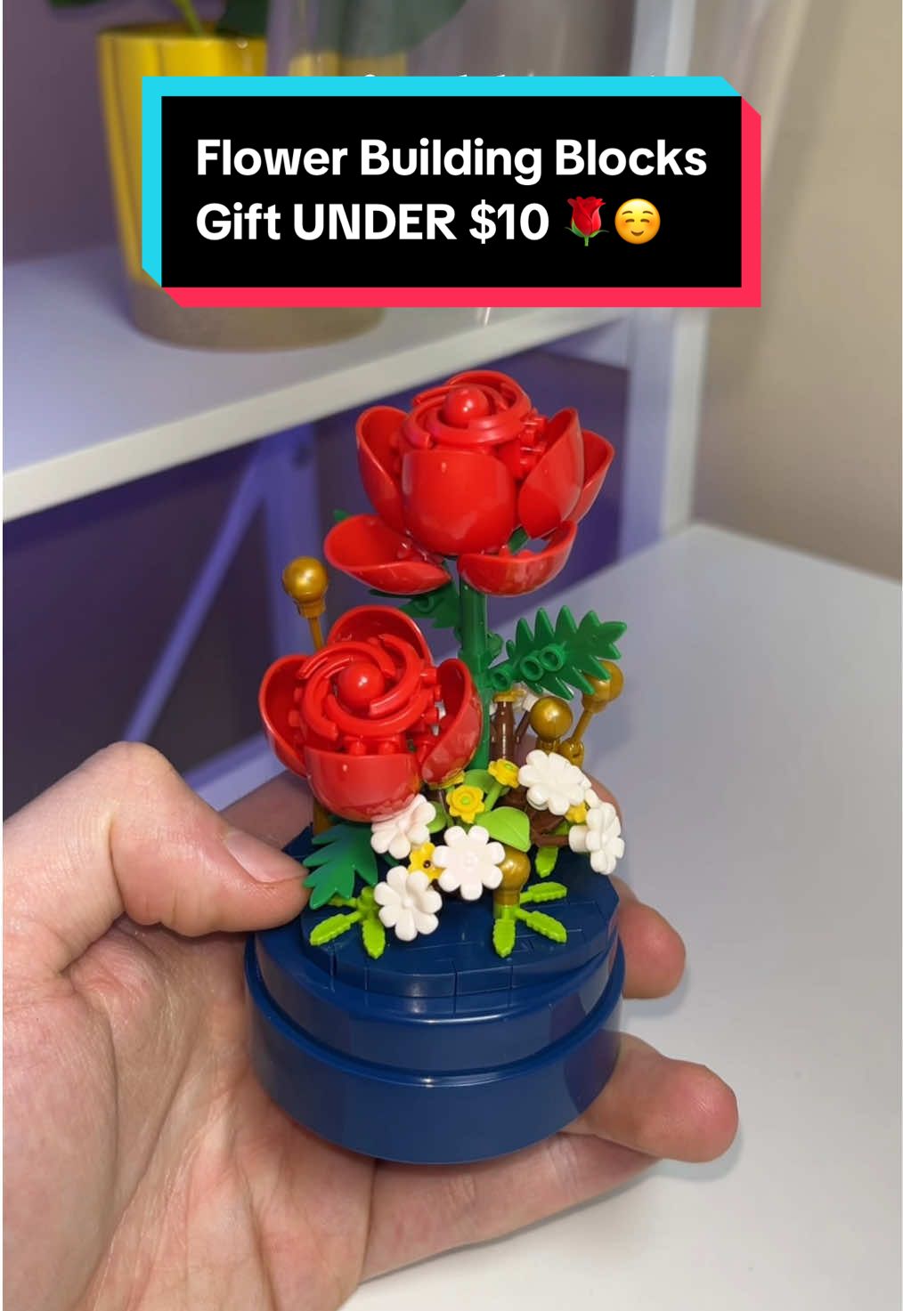 Flower Building Block Set – only $6.99 w/ free shipping 🌸✨ This DIY mini flower set makes the sweetest gift for your girlfriend, birthdays, or Valentine’s Day. A beautiful botanical decoration that looks amazing on any desk or shelf, and it’s under $10! #giftideas #flowerset #buildingblocks #diydecor #girlfriendgift 