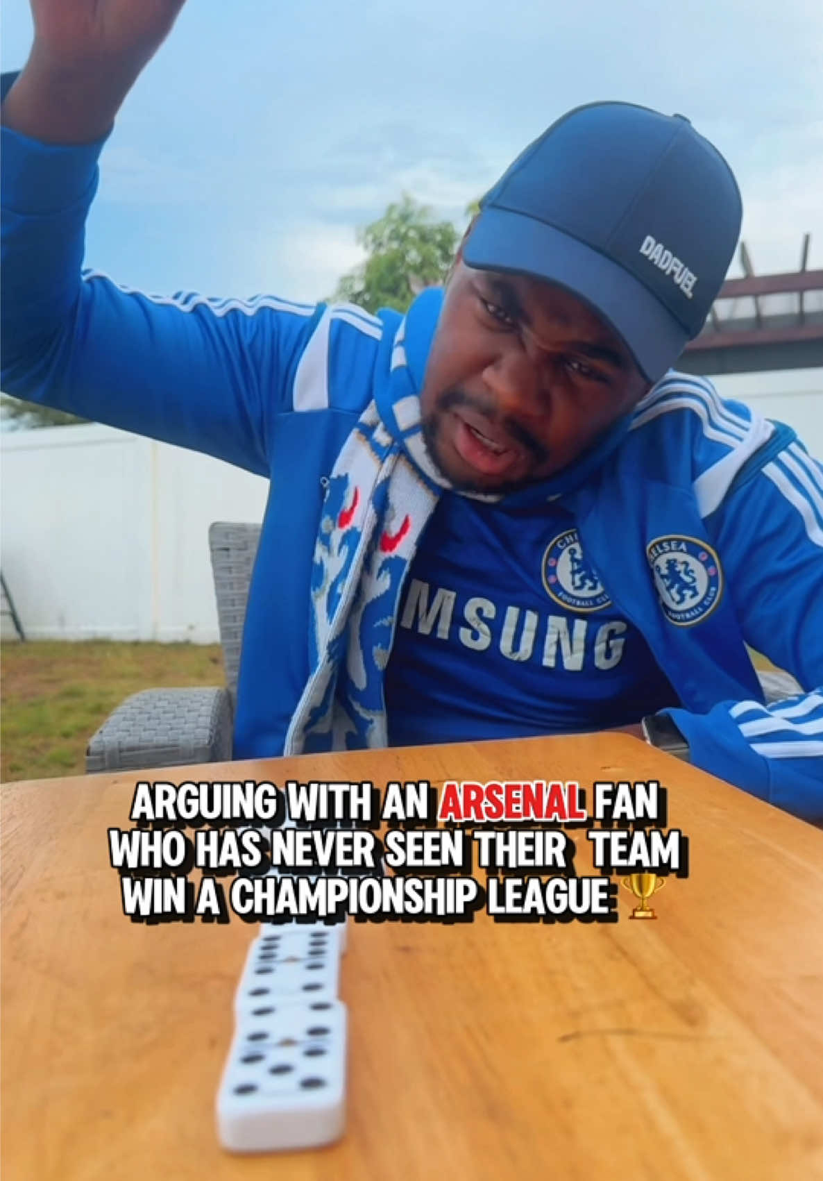 Arguing with an ARSENAL fan who has never seen their team win a Championship League 🏆 #chelseafc #championleague 