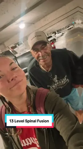 6/27 I had a 13 level T4-L4 Spinal Fusion surgery & I am now 8 weeks post-op, figured I’d share here. Rad Dad has been the BEST support even if I don’t have “proof” (photos/videos) - A lot going on here lately 🫠 #dad #raddad #ohio #spinalfusion #scoliosis 