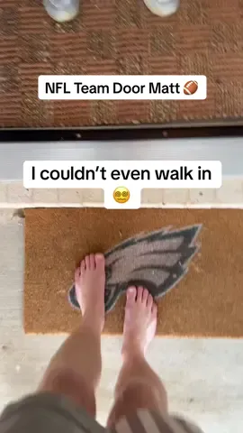 Can’t believe he had this football mat  #tiktokshop #tiktokmademebuyit #homedecor #footballdecor #nflfootball 