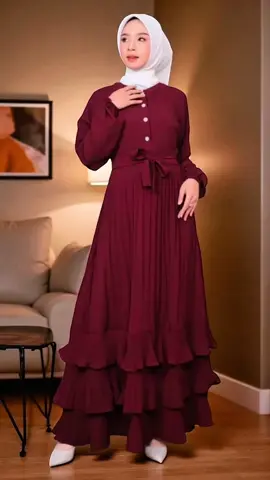 Gamis plisket rempel 3 susun cantik #gamisplisket #gamiscantik #gamiscrinkle #trending #fyp 