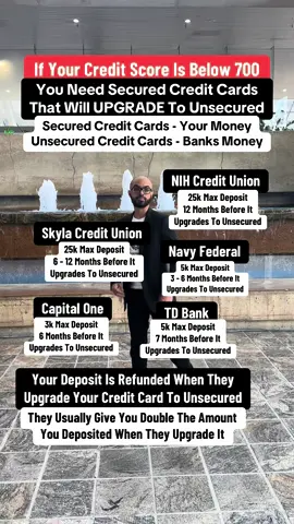 Get Secured Credit Cards That Upgrade To Unsecured #credit #creditrepair #foryou #fyp #xzybca 