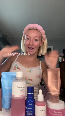 Night time skin routine ft. Medicube 🩵🤍 @medicube US Store @medicube global  #skincare #medicubeskincare #nighttimeroutine #acnetreatment 