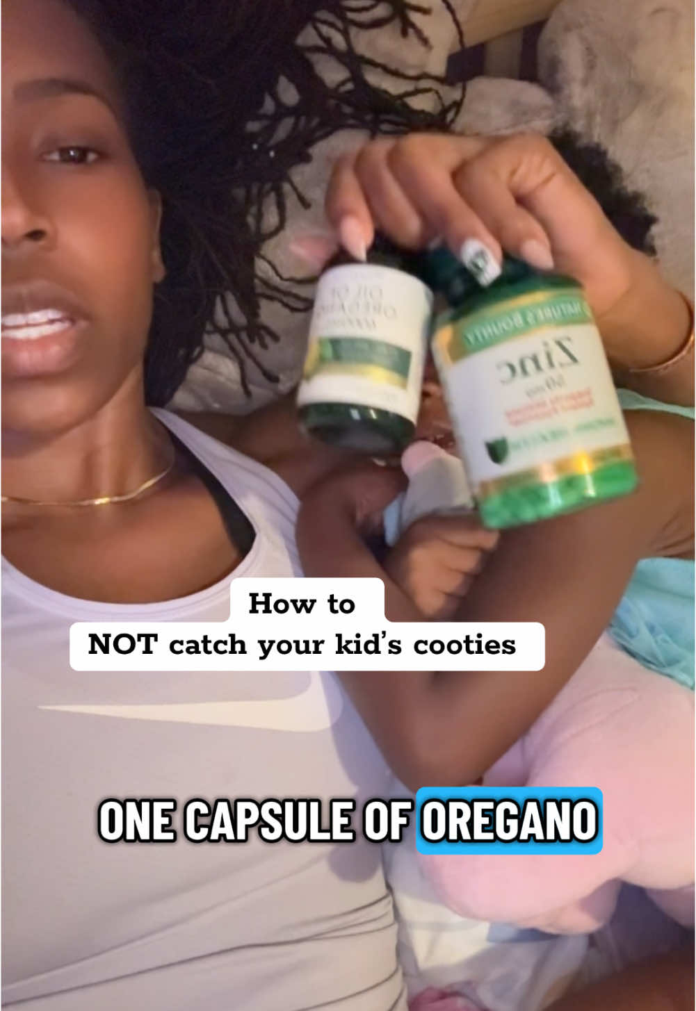 Every time my little one comes down with something, I reach for my two go-to remedies: zinc + oil of oregano 🌿🧪 They help me either prevent catching her cold or shorten it when I feel one coming on. 💪💛 This has been my favorite natural hack for staying healthy during cold + flu season, especially as a mom! 👩‍👧✨ Have you tried either of these for immune support?