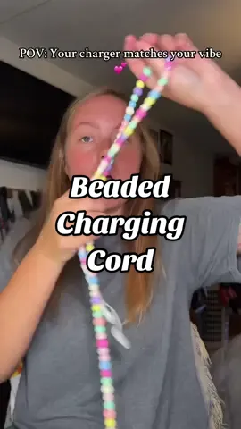 The only charger that doubles as decor 🧡💚💜 this beaded charging cord is EVERYTHING! #cutefinds #beadedcharger #chargingcord #pastelvibes #tiktokmademebuyit 
