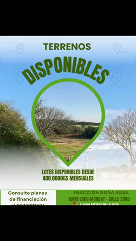 #ventadelotes #km18monday#altoparanaparaguay🇵🇾 #calle2000  Desde 400.000 GS Su consulta no molesta 0972201306