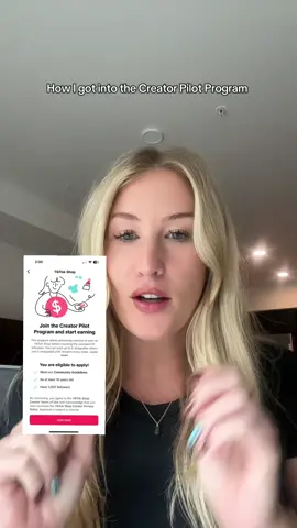 Here’s how I got into the Creator Pilot Program! #creatorpilotprogram #creator #creatorsearchinsights #tiktokshop #fyp @TikTok Creator Pilot Program 