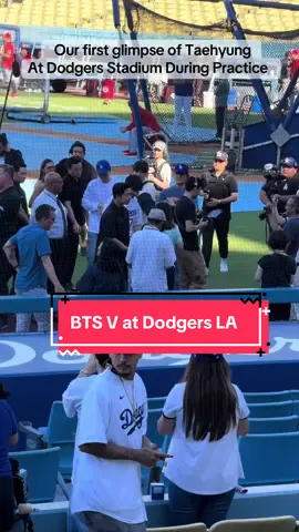 First Glimpse of BTS V before Ceremonial Pitch Dodgers LA @BTS @Los Angeles Dodgers #taehyung #dodgers #bts #btsarmy #v @BTS @Los Angeles Dodgers 