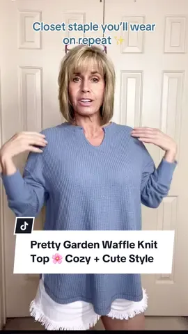 @PrettyGarden This Pretty Garden waffle knit top is the perfect mix of comfy and stylish. The soft waffle texture feels amazing, while the relaxed fit makes it easy to dress up or down. Pair it with jeans for a casual look or layer it for a cozy fall vibe. A must-have closet staple that works all year  round.  👚 🎀#Tiktokshopcreatorpicks #Tiktokshopbacktoschool #PrettyGardenStyle #tiktokshoplabordaysale  #ComfyAndCute 