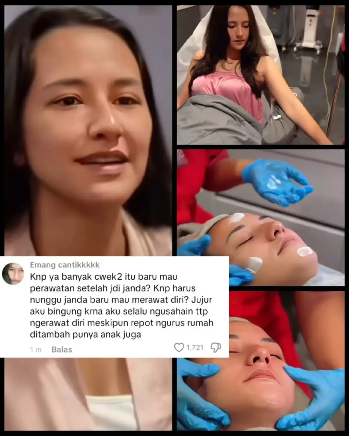 Momen Dahlia Polan lakukan perawatan kecantikan, definisi semakin di sakiti semakin mempercantik diri