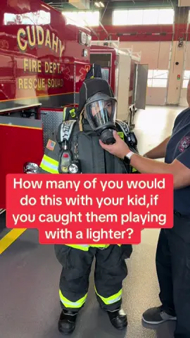 Teaching your kids at a young age not to play with a lighter. #firefighter #training #values #future #growingup 