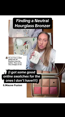 Replying to @Evie M a very long winded breakdown of the Hourglass bronzers in this years palettes!!! I have Natural Bronze, and got great swatches online of Diffused Bronze and Glistening bronze #newmakeup #hourglasscosmetics  #greenscreen 
