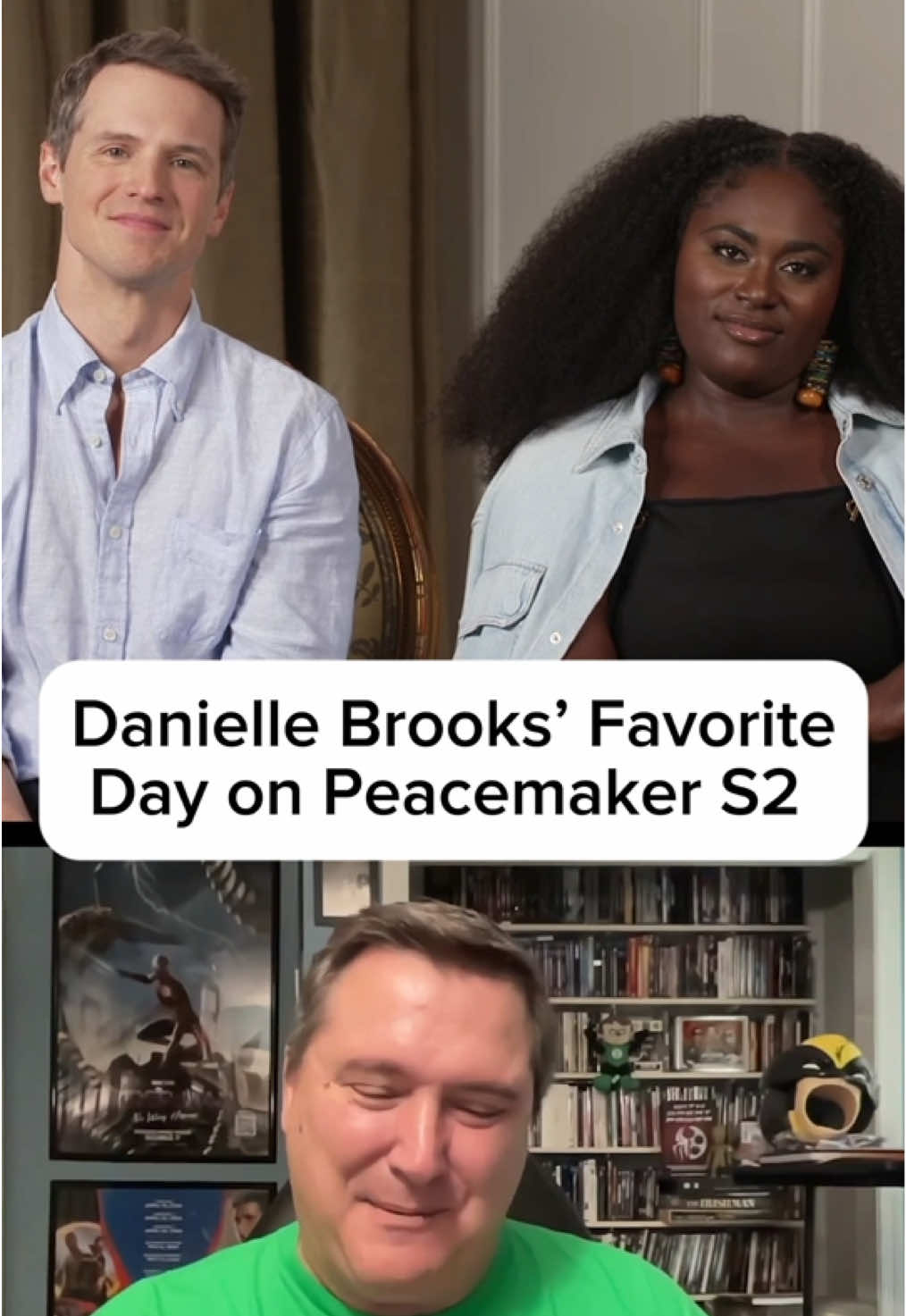 Danielle Brooks doesn’t need a portal to an alternate universe — just a few jumps. 🏃‍♂️💨  In our exclusive Peacemaker Season 2 interview, she recalls the hilarious day Freddie Stroma took on her “men over 50 can’t jump 5x” challenge after Steve Agee refused.   Spoiler: it was a spectacle. 👏😂  #Peacemaker #DanielleBrooks #FreddieStroma #steveagee 