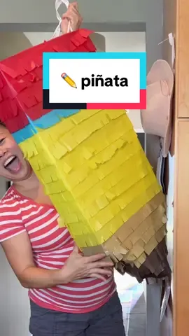 First day jitters don’t stand a chance against this back-to-school piñata! 🎉 Stuffed with pencil case goodies + snacks to make the big day a little brighter. ✏️💛  #backtoschoolbash #craftymom #diycrafts 