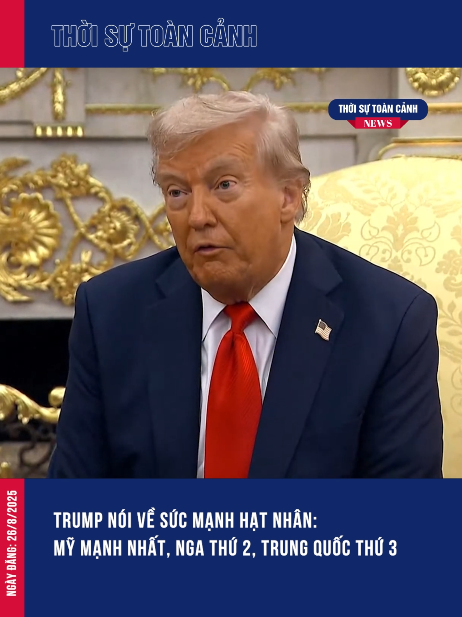 Trump nói về sức mạnh hạt nhân: Mỹ mạnh nhất, Nga thứ 2, Trung Quốc thứ 3 #nuclearpower #US #russia #china