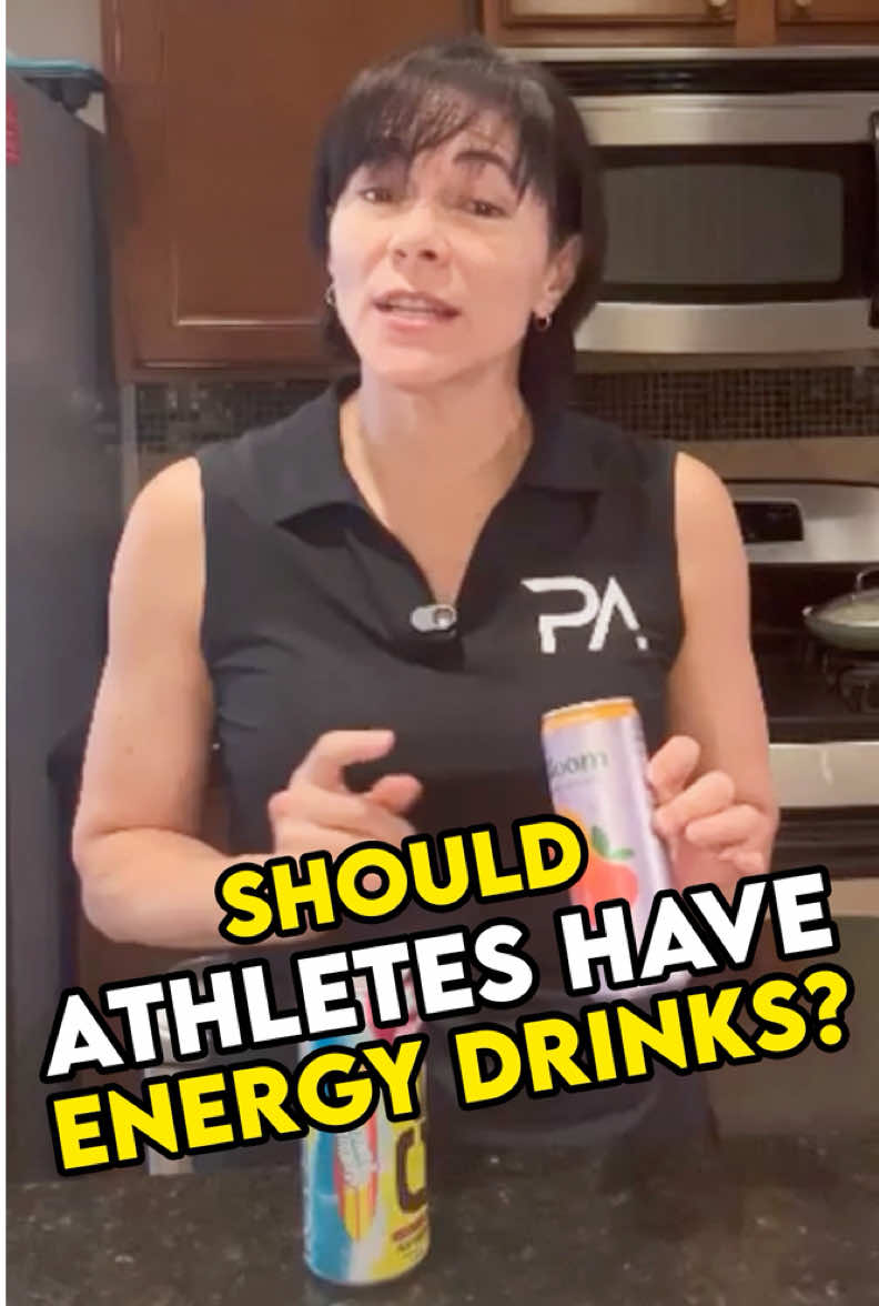 SCRIPT  Should Athletes Have Energy Drinks? Lets talk pros and cons, then, my recommendations Pros: •	Can provide quick energy when needed badly •	May provide B vitamins or other vitamins and minerals that the person may be lacking •	Can improve alertness and focus in the short term Cons: •	Unregulated stimulants that could be dangerous •	A mix of stimulants such as green tea, guarana, and caffeine could overstimulate your nervous system and raise your heart rate •	Can mess with your sleep •	Excess sugar or possibly worse, artificial sugars (which I’ve told you before I am not a fan of) •	The dyes are bad for your liver and brain •	And as my friend and Olympic medalist, Shelby McEwen, said “once you’re having them, you find that you want them more and more”. 👉 In GENERAL, I  SAY *Sometimes (not daily) *Never if you have a heart condition  *If you’re constantly low on energy, you need to revamp your NUTRITION, hydration, and SLEEP!   These will give  you more ENERGY #thepowerfulathlete #energydrinks #nutrition #nutritioncoach #energydrink 