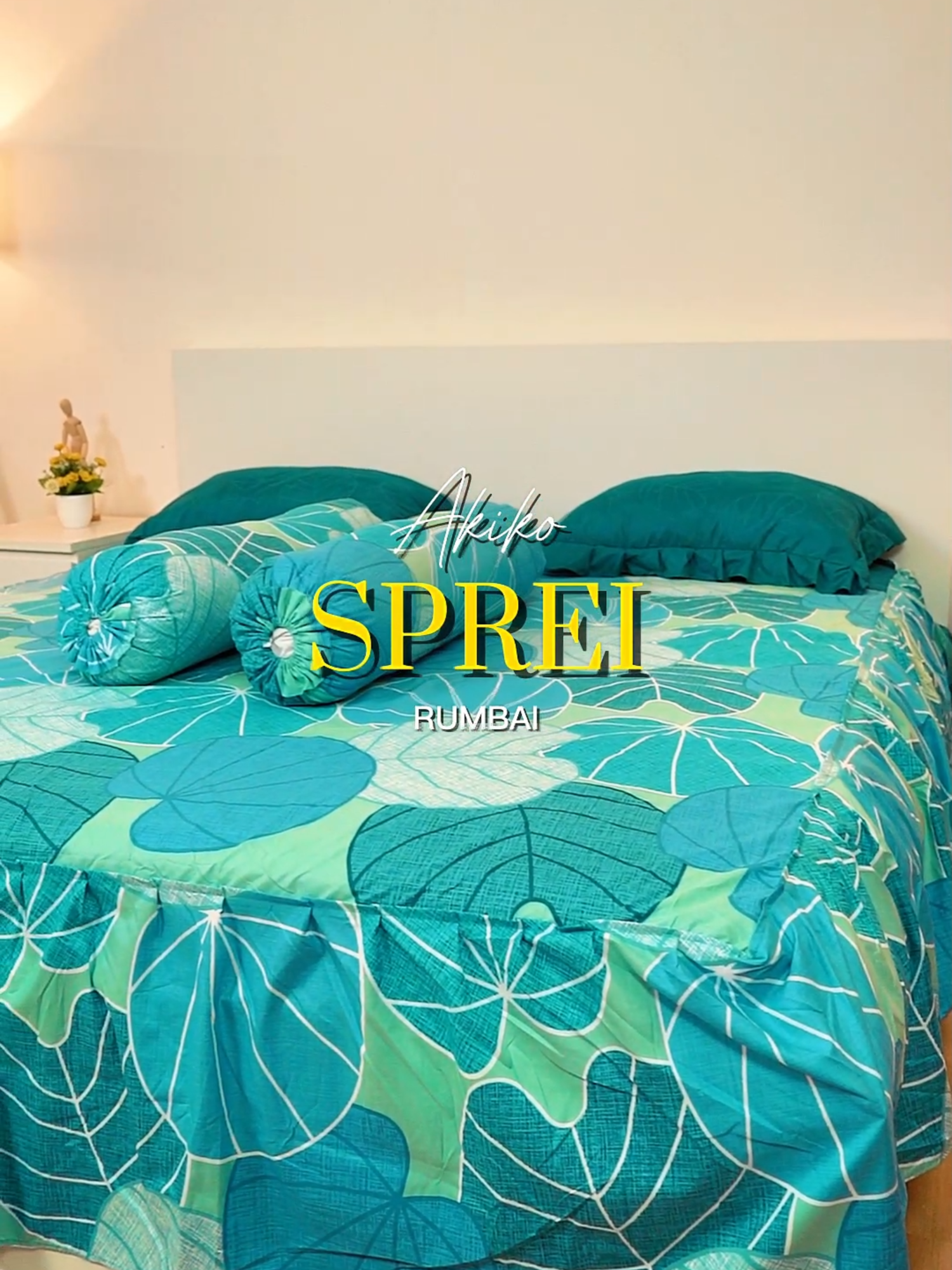 Upgrade kamar tanpa renovasi ✨ → cukup ganti sprei rumbai ini, vibes langsung ala hotel! #spreiviral #kamarestetik #spreiRumbai #fypシ #keranjangkuning