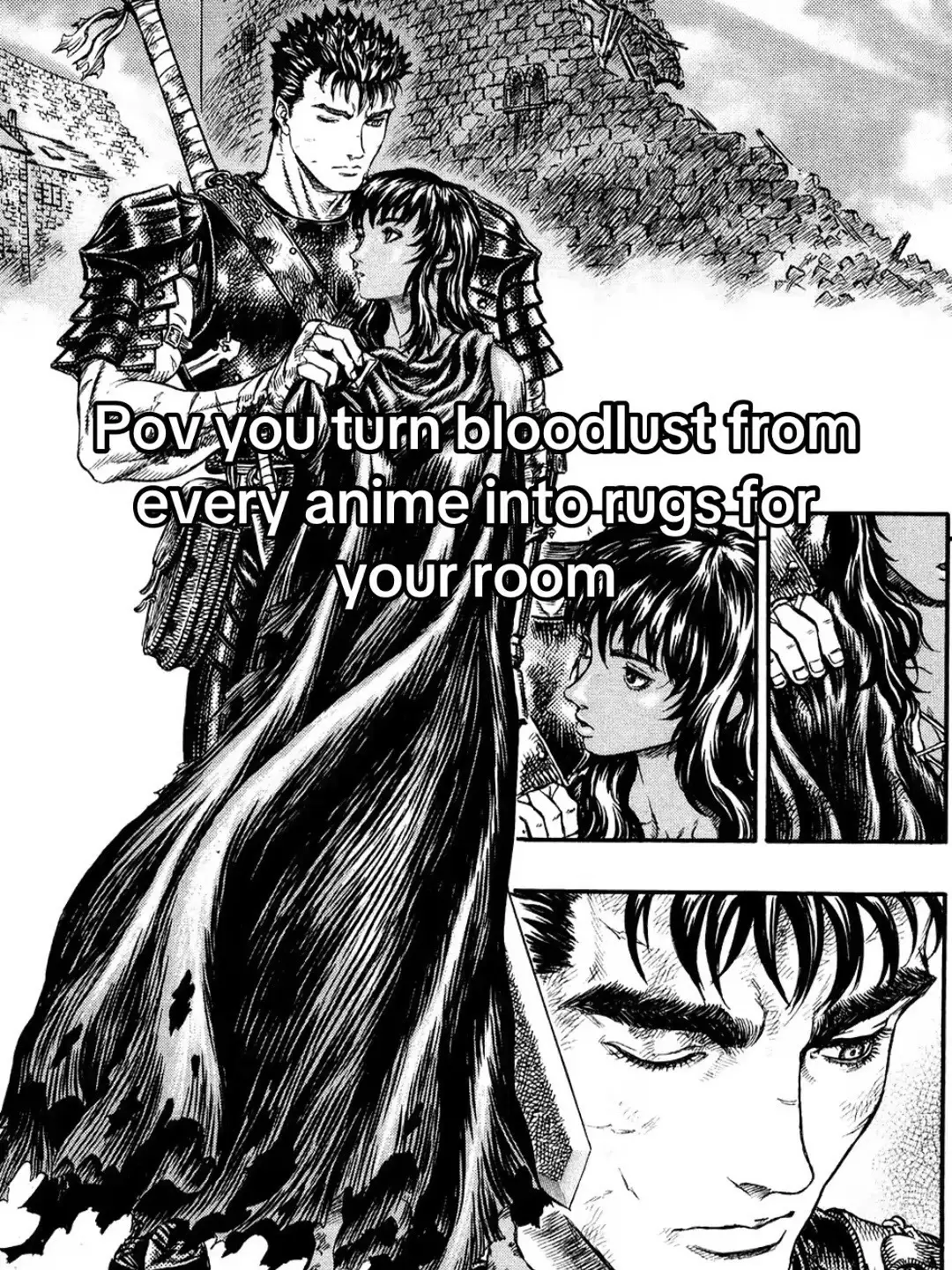 Berserk Manga Panel rugs.. Join our SMS List for our next drop * #anime #berserk #viral #clothingbrand #mangapanel #animeclothing 