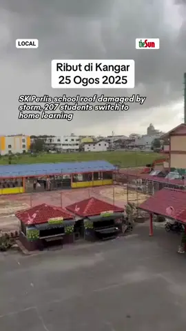 26 Aug 2025: Part of Sekolah Kebangsaan Seri Perlis’s roof sustained damage after being blown away by strong winds during thunderstorm on Monday (August 25) evening. Perlis Education Director Rose Aza Che Arifin confirmed the storm occurred around 5:20 pm and impacted multiple year groups. Click the link in bio @theSundaily to read the full story #theSunMY #localnews #trendingnewsmalaysia
