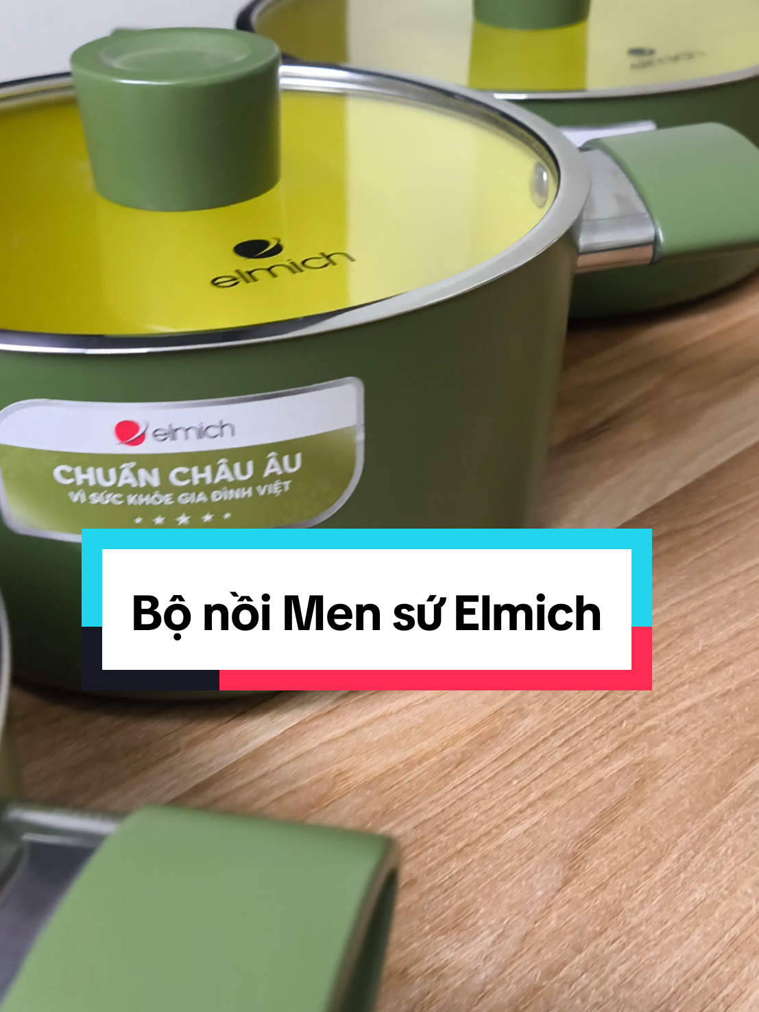 Bộ nồi Men sứ Elmich. 18.20.24cm. Men sứ ILag Thụy Sỹ chống dính an toàn và bền bỉ. #bonoi#nồi #xuhuong #dobep #elmich 
