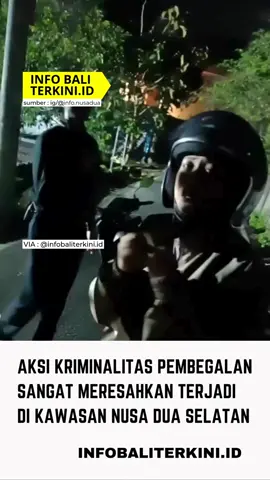 Update Keamanan Nusa Dua Selatan Belakangan ini, aksi kriminal pembegalan di kawasan Nusa Dua Selatan cukup meresahkan warga sekitar. Pada Jumat malam (22/08), masyarakat berhasil mengamankan seorang terduga pelaku yang diduga sering melakukan aksi pembegalan di wilayah tersebut. Harapannya, aparat keamanan dapat semakin aktif menjaga ketertiban dan menciptakan lingkungan yang aman dan kondusif bagi seluruh masyarakat. 📌 Sumber: @info.nusadua #InfoNusaDua #KeamananBali #NusaDuaUpdate #StopKejahatan #BaliAman          