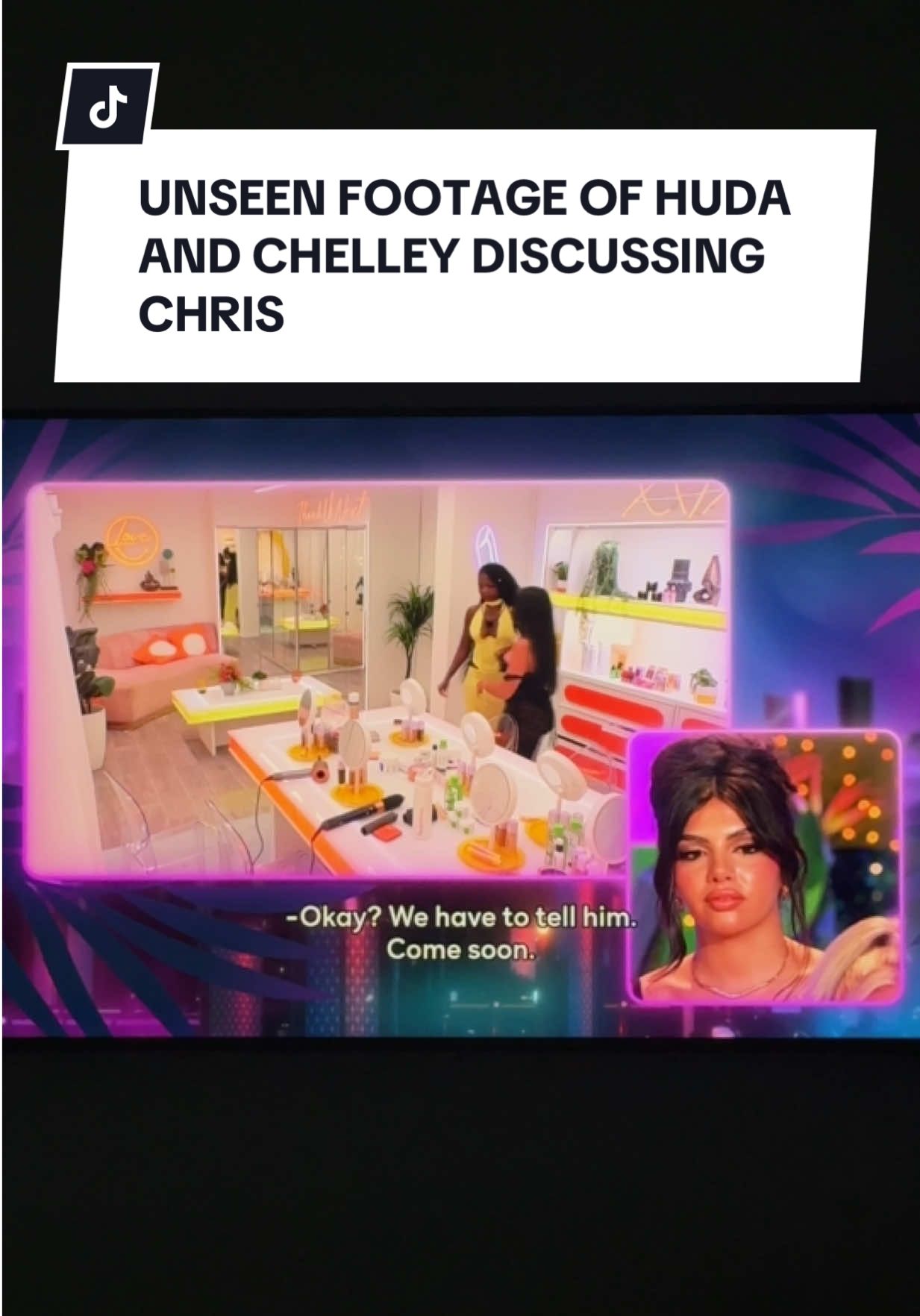 Unseen footage of Huda telling Chelley she’s picking Chris #LoveIsland #reunion #chelley #huda 