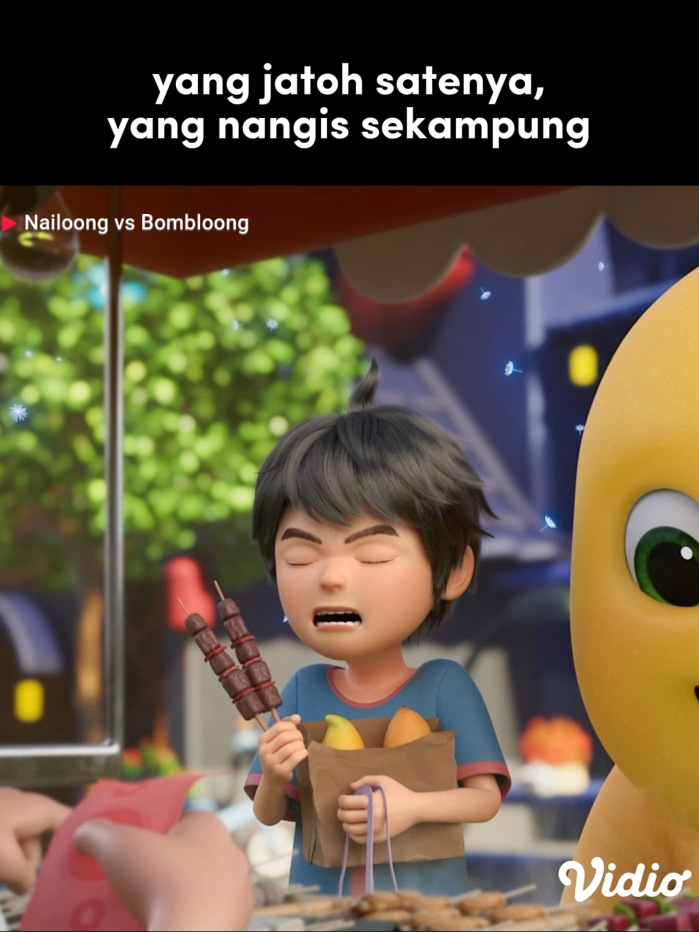 abis nangis jadi bingung 😂 🎬 Nailoong vs Bombloong #animation #nailong #dinokuning