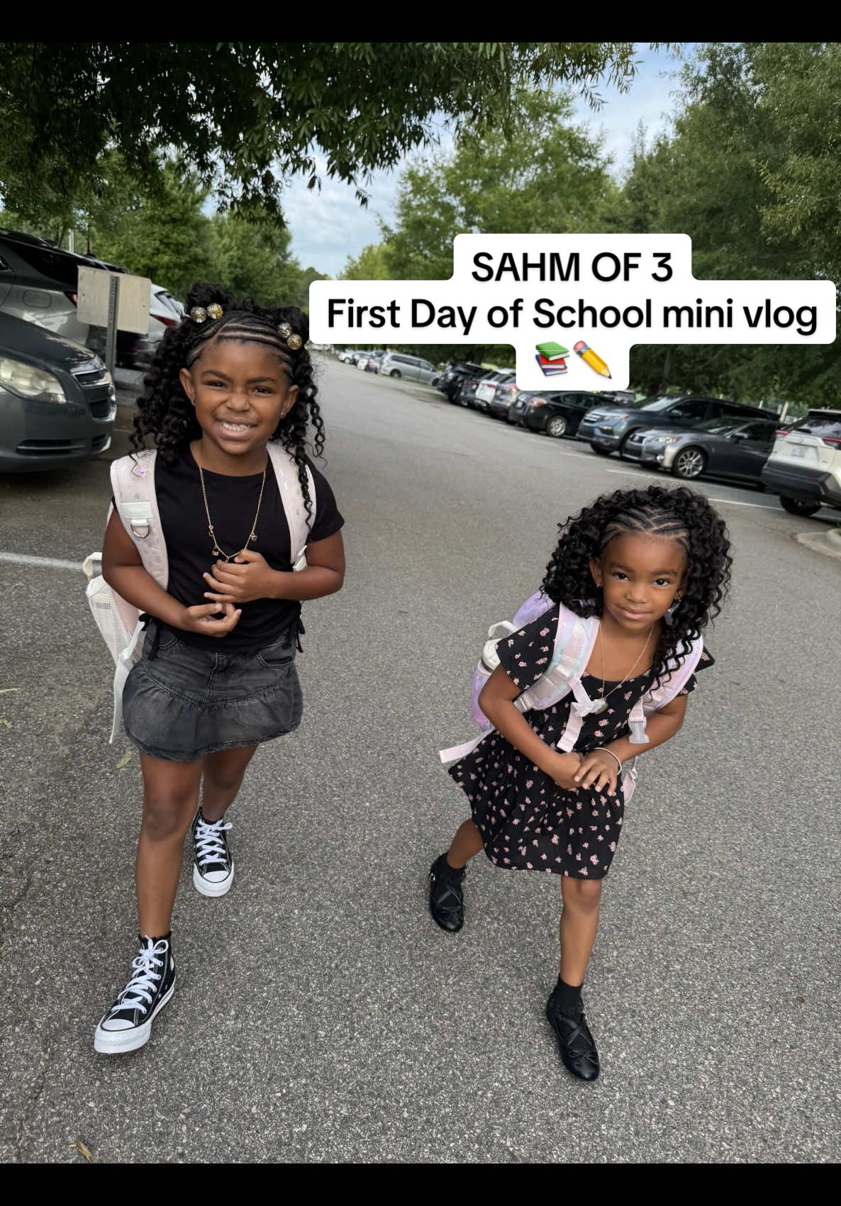 First day of school for my daughters📚✏️#sahm #momof3 #momlife #girlmom #momlife 