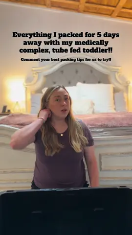 I am alwaysssss looking for better ways to pack. What’s your best packing tips?! What’s your favorite traveling products?! This is truly so stressful for me 😂 my life changed when we started using mason jars to mix and store feeds! We love @Pottery Barn Kids for offering great quality, stylish, adaptive backpacks for kids, we will be customers for life!! Lots of these items are available @Walmart & are super budget friendly! #lifewithmiah #medicallycomplextoddler #tubefeeding #specialneedsparenting #tubefed 