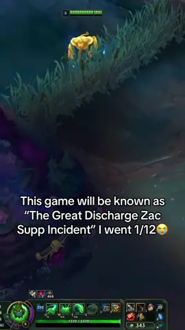 😭I don’t think I’m playing Zac Supp no time soon #leagueoflegends 