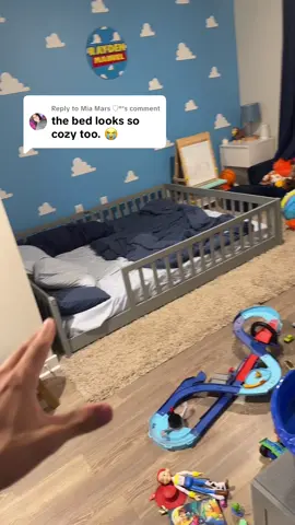 Replying to @Mia Mars ♡° people compliment his bed all the time! #FloorBed #Toddlerbed #Tiktokshopfinds #toddlers 
