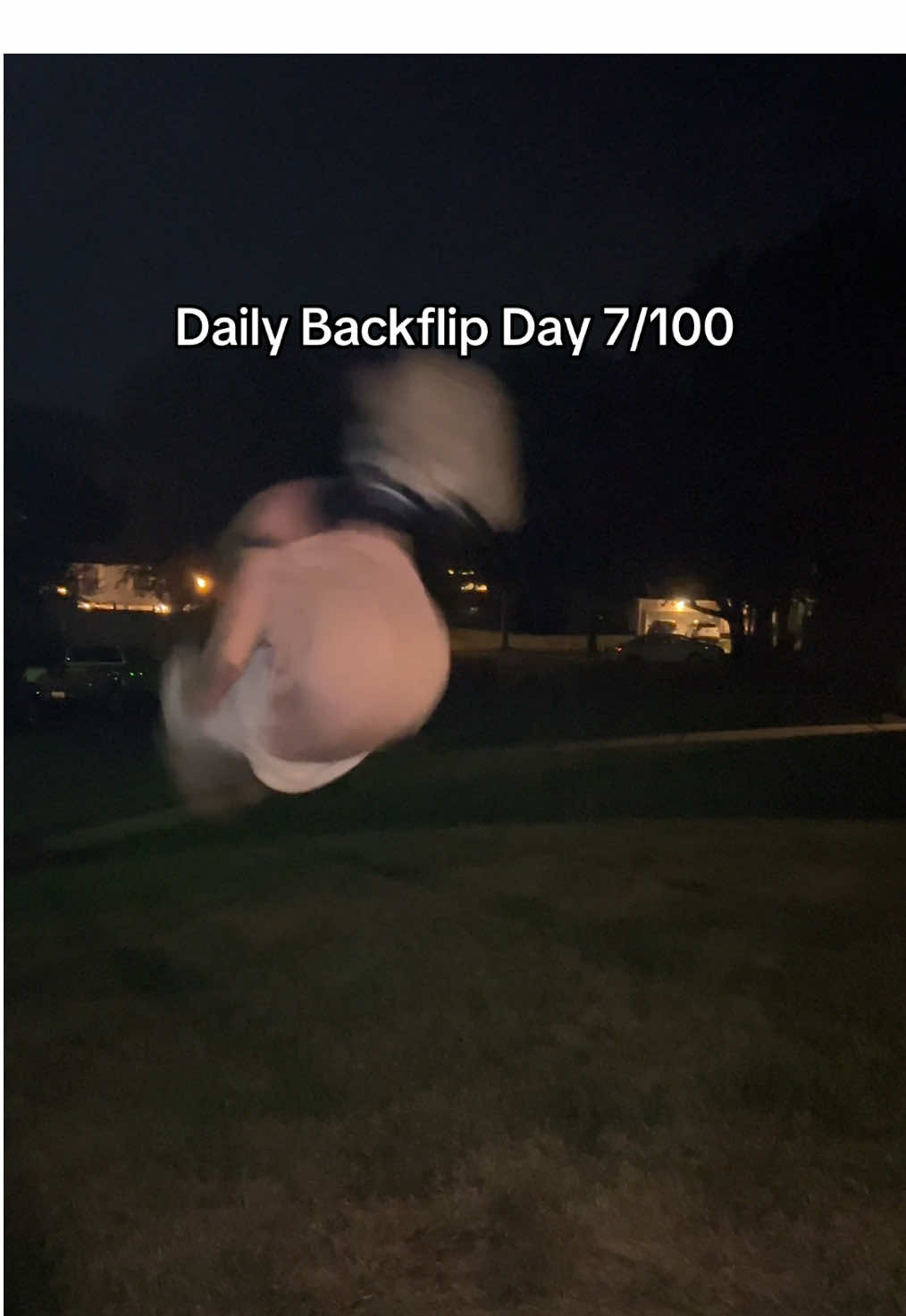Forgot to hit my backflip earlier in the day so hit a later night flip today #challenge #dailychallenge #flips #backflip #backtuck 