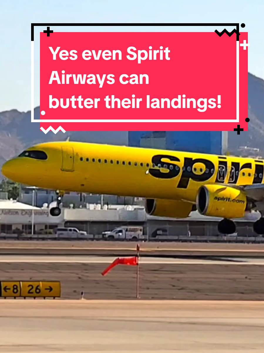 This Spirit Airlines Airbus A321 came in over Phoenix like it had something to prove—descending with precision, flaring at just the right moment, and greasing the landing so smoothly it felt like the wheels were dipped in butter. No bounce, no drama—just a silky kiss on the tarmac that would make any seasoned pilot nod in quiet respect. The kind of touchdown that makes passengers question whether they even landed. #aviationlovers #planespotting #ramplife #pilotlife #avgeek 