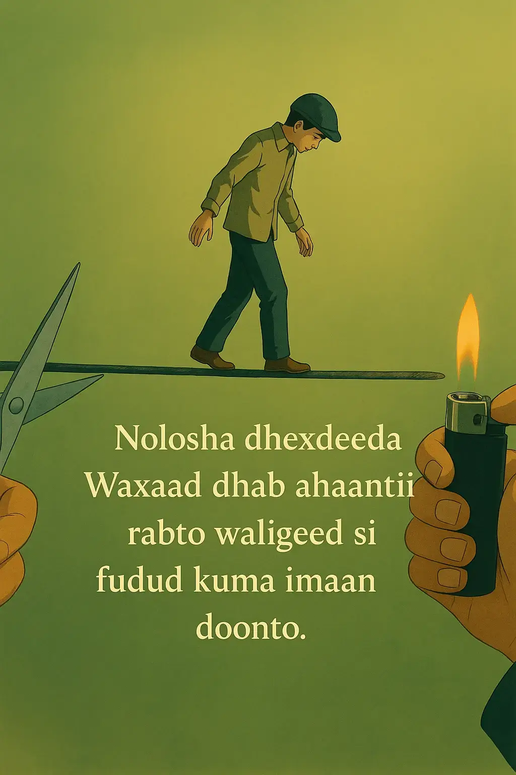fudud lagu helo. Waxa aad dhab ahaantii rabto—hami, riyo, ama yool nololeed—waxay u baahan yihiin dadaal, dulqaad iyo adkaysi. Mar walba waxaa jiri doona caqabado isku dayaya inay kaa niyad jebiyaan, balse waa caqabadahaas kuwa kuu diyaariya inaad noqoto qofka aad rabto. Haddii ay fududaan lahayd, qof walba wuu heli lahaa. Laakiin waxa kuu gaar ka dhigaya waa kartida aad ugu adkaysato safarka dheer, inaad ogaato in dhib kasta oo aad la kulanto uu yahay cashar kugu hogaaminaya guusha. Markasta oo aad ku fikirtid inaad ka daasho ama ka niyad jabto, xusuusnow in riyadaada qiimaha ay leedahay ay ku jirto sida ay u adag tahay helitaankeeda. Guushu waa hadiyad loo bixiyo dadka aan ka tanaasulin, kuwa mar walba ku adkaysta jidka adag ilaa ay ka gaaraan halka ay doonayaan. Sidaas darteed, ku kalsoonow naftaada, joogtee dadaalkaaga, hana u oggolaan caqabadaha inay kaa leexiyaan. Maalinta aad gaarto waxa aad rabto, waxaad dareemi doontaa in safarku uusan khasaare ahayn ee uu ahaa sheekada guushaada.  Ha iloobin: Waxa aad dhab ahaantii rabto waligeed si fudud kuma imaan doonto, laakiin mar kasta waa suurtagal.